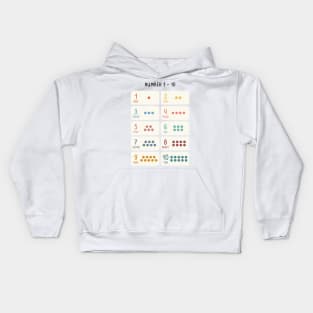 Numbers Educational Art in Muted Boho Rainbow Colors for Kids Kids Hoodie